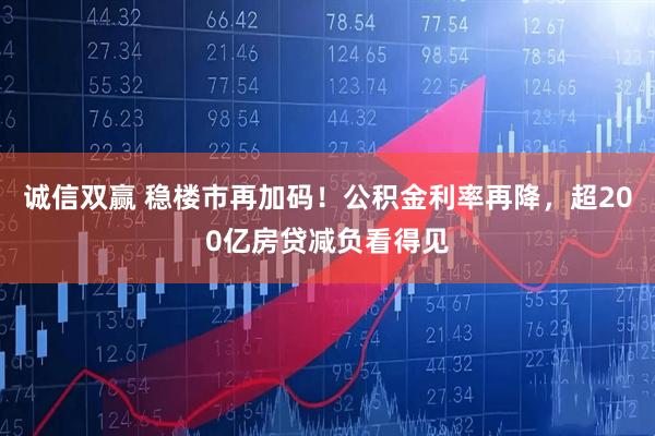 诚信双赢 稳楼市再加码！公积金利率再降，超200亿房贷减负看得见